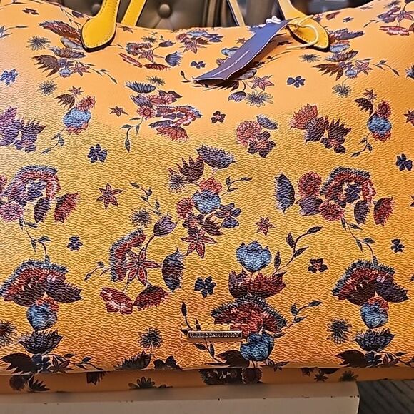 Rebecca Minkoff yellow floral leather tote NWT - Picture 3 of 13